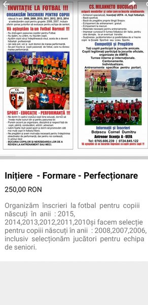 Clubul Sportiv Milanneto - Fotbal